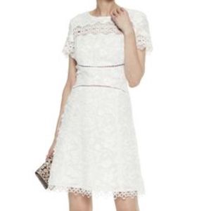 Elie Tahari white embroidered A line dress